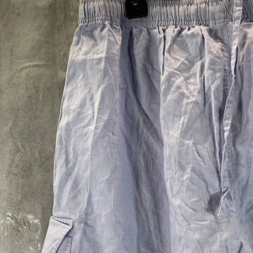 SEAN JOHN Men's Blue Elastic Waistband Linen Pull-On Shorts SZ 2XL