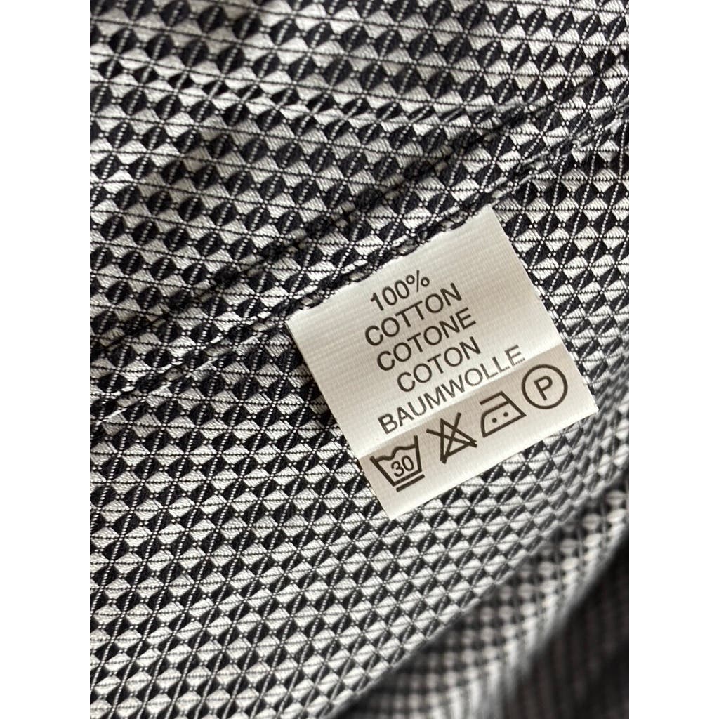 ROBERT GRAHAM Men's Black Printed Button-Up Long Sleeve Shirt SZ 16
