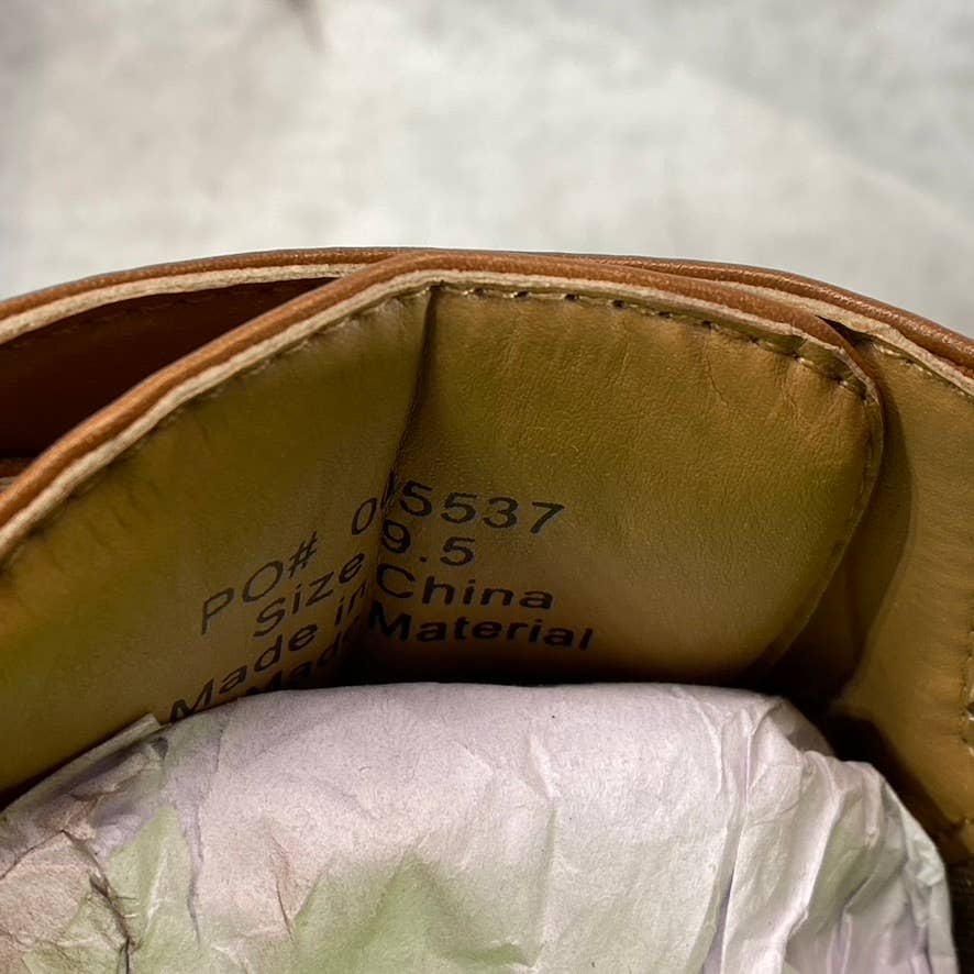 VANCE CO. Men's Tan Atticus Monk Strap Slip-On Cap-Toe Dress Shoes SZ 9.5