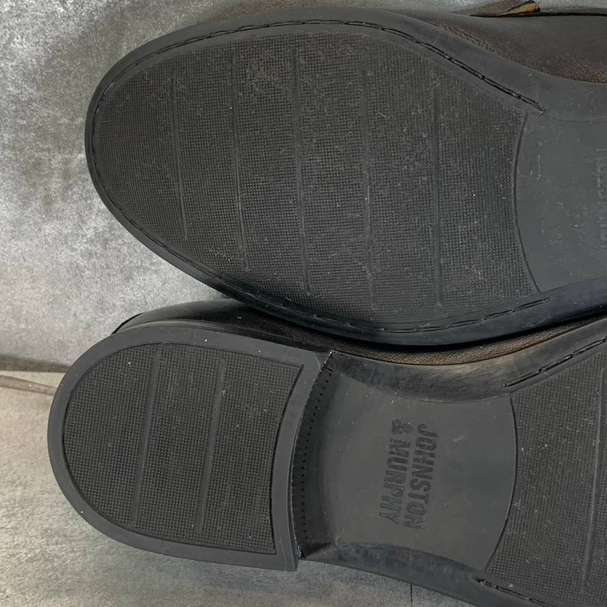 JOHNSTON & MURPHY Men's Black Glove Leather Hawkins Venetian Loafer SZ 9.5