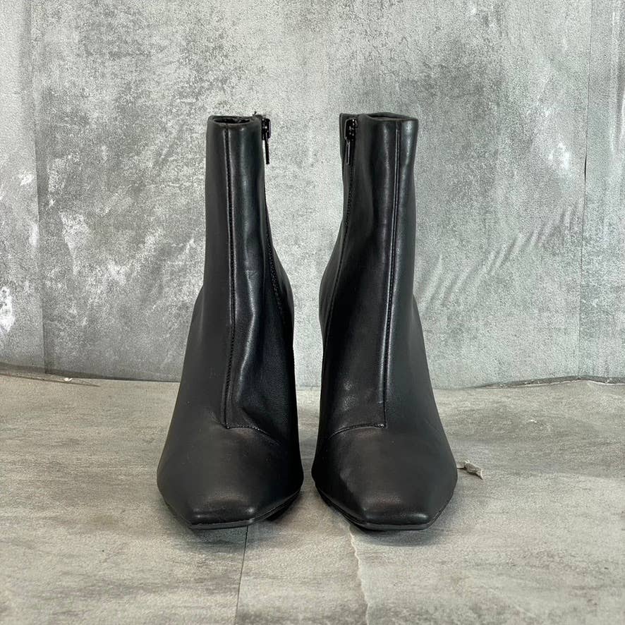ALFANI Step N' Flex Women's Black Faux-Leather Terrie Side-Zip Booties SZ 7.5