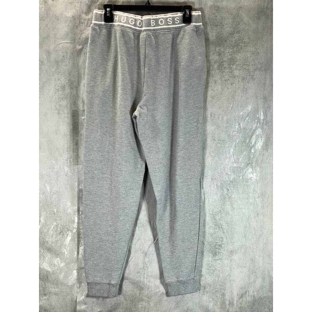 HUGO BOSS Women's Gray Bodywear Waffle Texture Logo Waistband Lunge Set SZ M