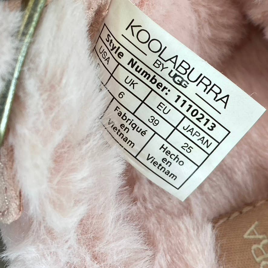 KOOLABURRA By UGG Women's Pale Blush Faux-Fur Furr-Ah Buckle Slide Slippers SZ 8