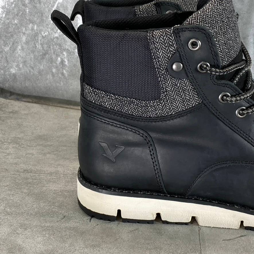 TERRITORY Men's Wide Black Raider Cap-Toe Lace-Up Ankle Boots SZ 9.5W