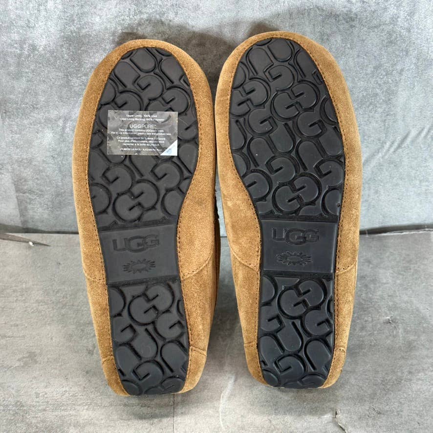 UGG Men's Chestnut Suede Ascot Furr Slip-On Slippers SZ 9