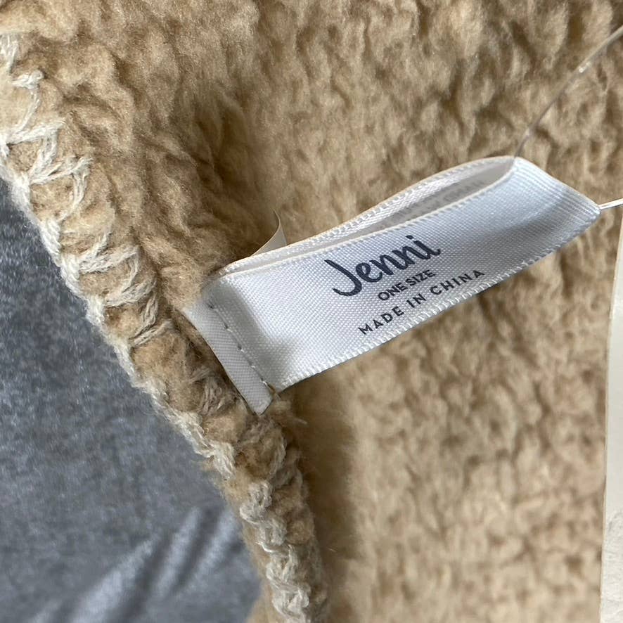 JENNI Women's Camel Solid Sherpa Scarf SZ OS