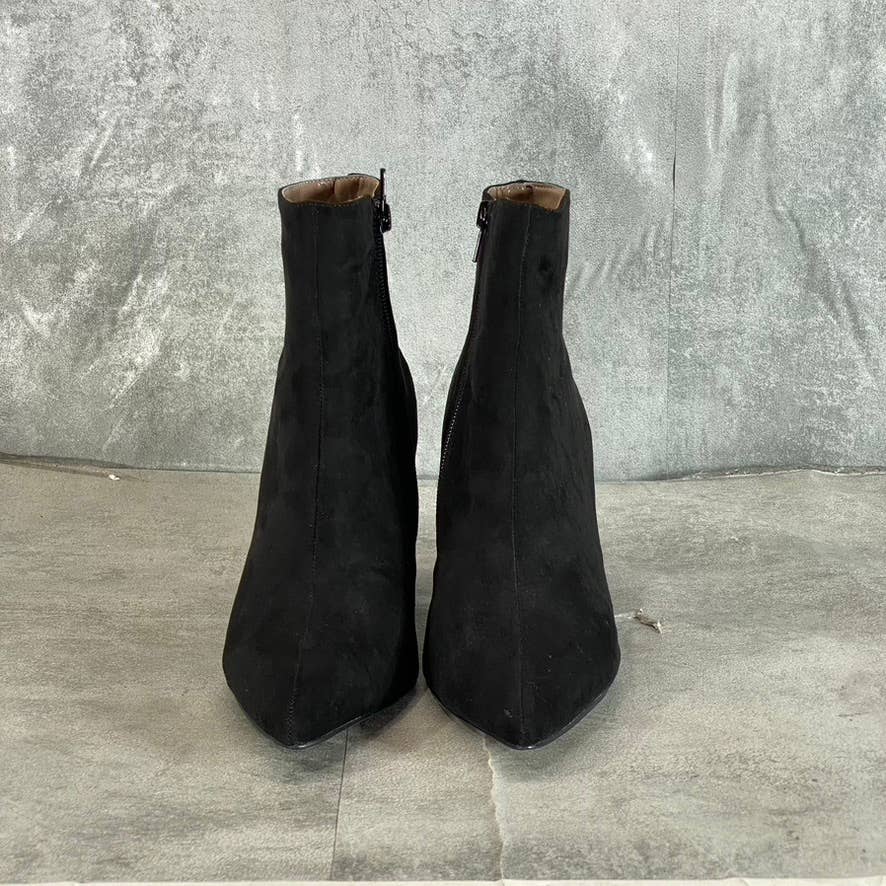 BETSEY JOHNSON Women's Black Kassie Rhinestone Block-Heel PointedToe Booties SZ7
