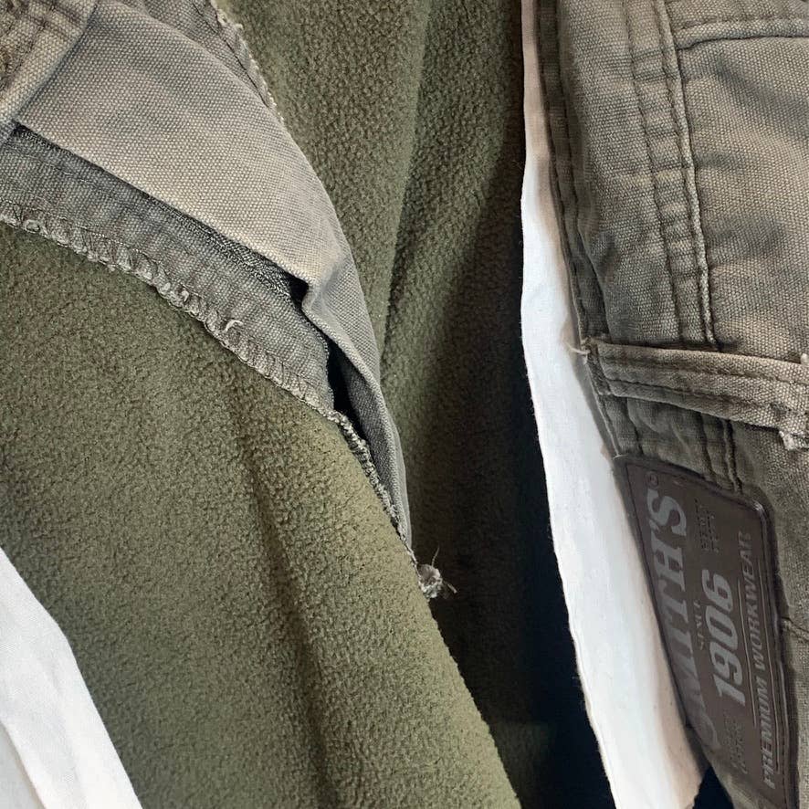 SMITHS WORKWEAR Men's Tan Fleece Lined Canvas Cargo Pants SZ 40X30