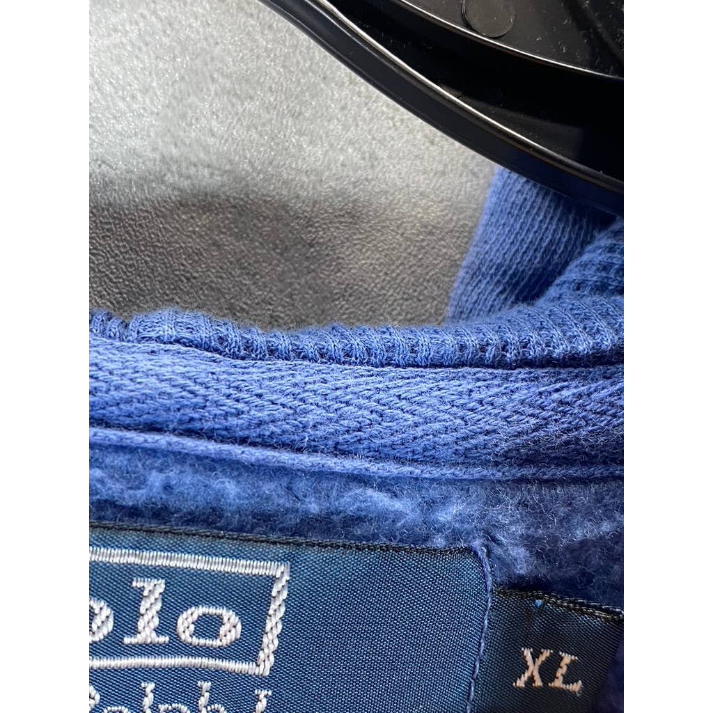 POLO RALPH LAUREN Men's Blue Fleece Full-Zip Hoodie SZ XL
