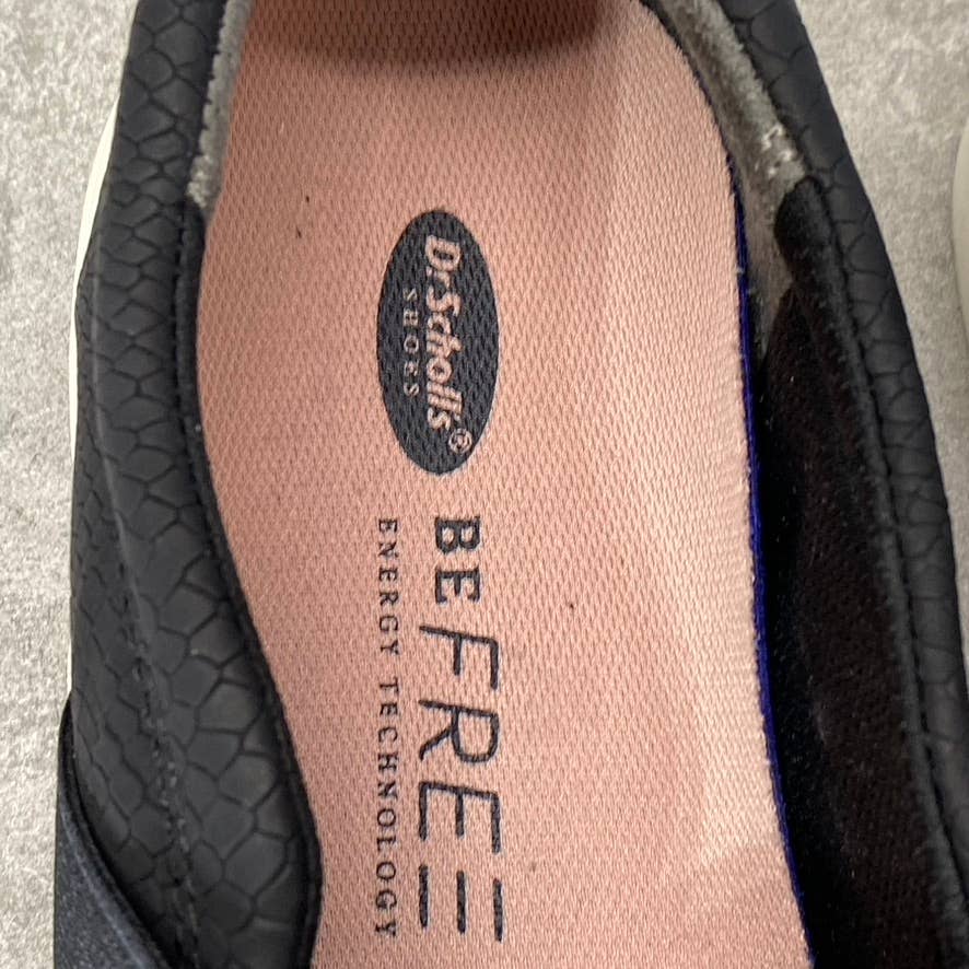 DR. SCHOLL'S Women's Black Snake Faux Leather Wander Up Slip-On Sneakers SZ 7.5