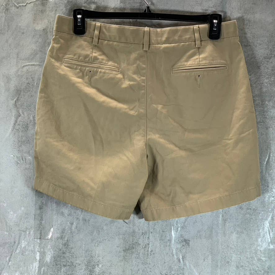 LANDS' END Men's Khaki Traditional-Fit 6" No-Iron Chino Shorts SZ 34