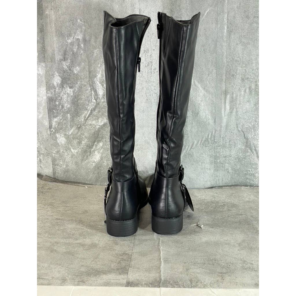 STYLE & CO Women's Black Marliee Full Side-Zip Round-Toe Tall Riding Boots SZ 9
