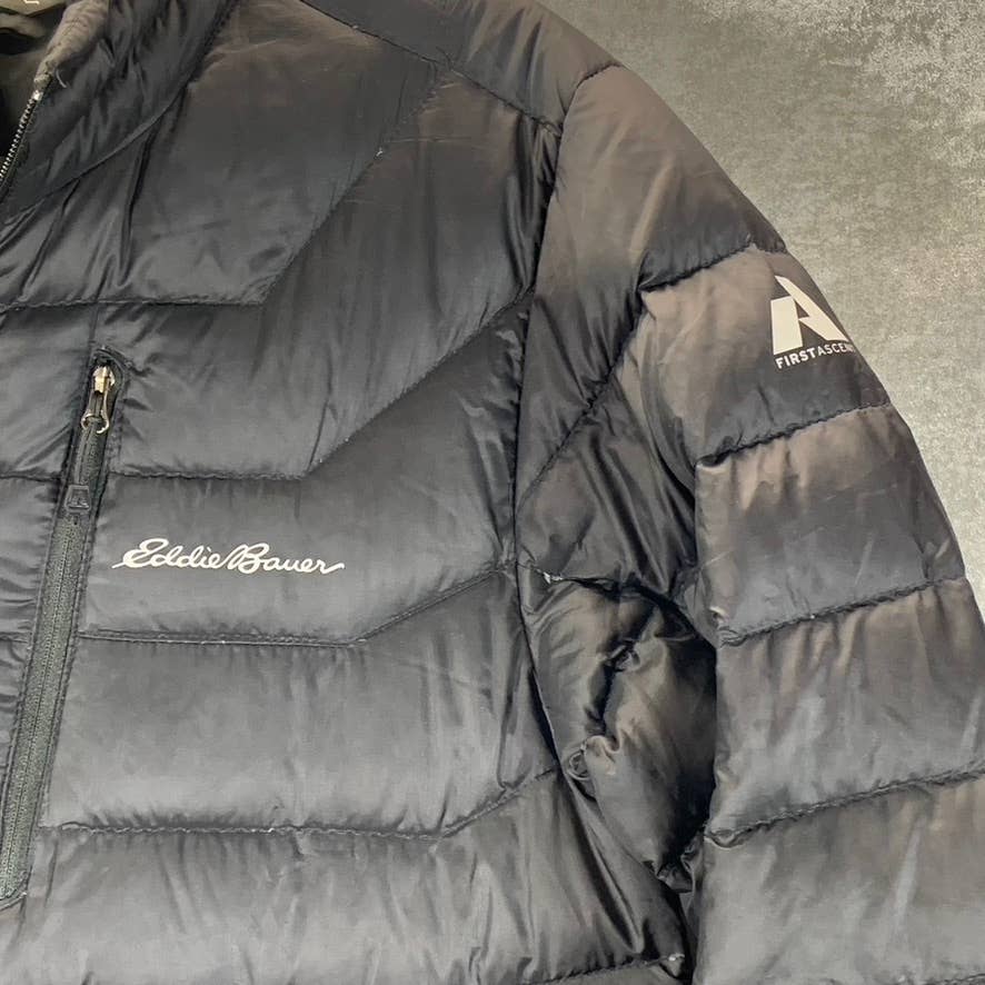 EDDIE BAUER Men's Black First Ascent Downlight Full-Zip Puffer Jacket SZ S