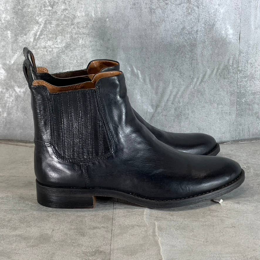 FRANCO SARTO Women's Black Leather Linc Side-Zip Almond-Toe Booties SZ 8.5