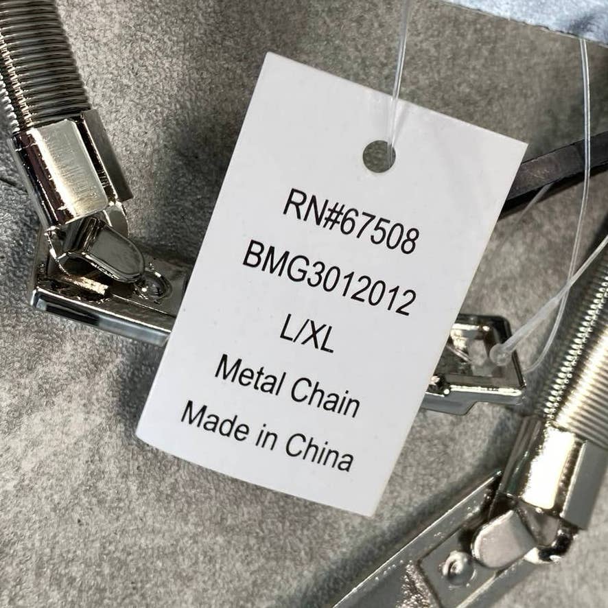 INC INTERNATIONAL CONCEPTS Women's Silver Metal Chain Belt SZ L/XL