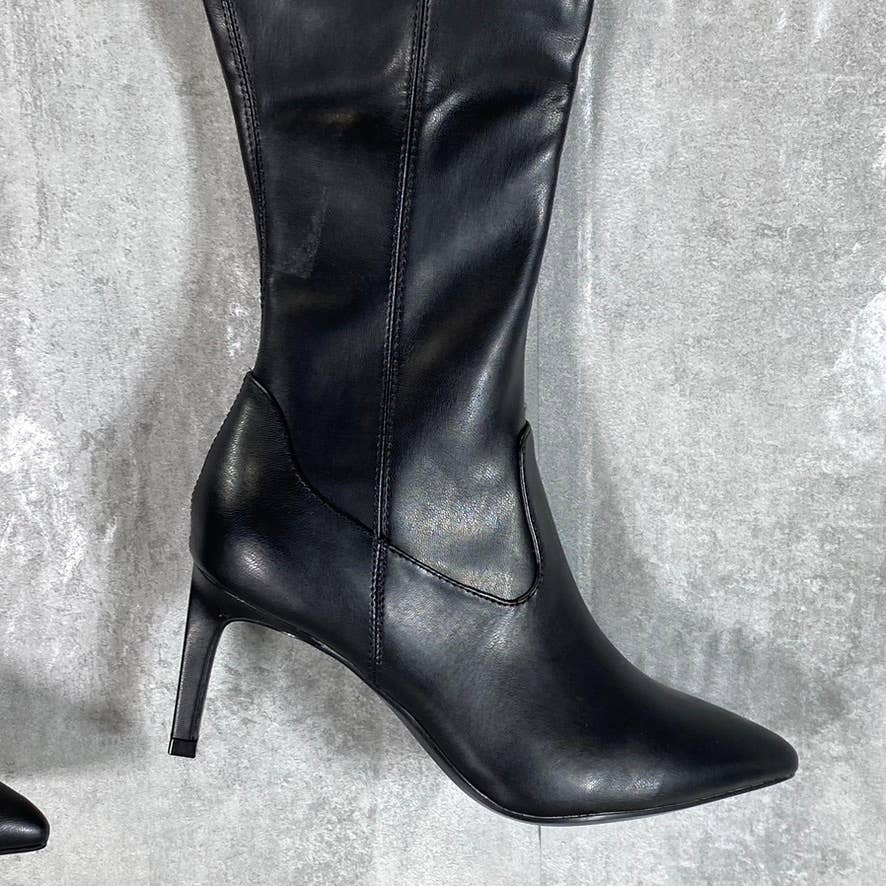 CALVIN KLEIN Women's Faux-Leather Sacha Pointed-Toe Over-The-Knee Boots SZ 6