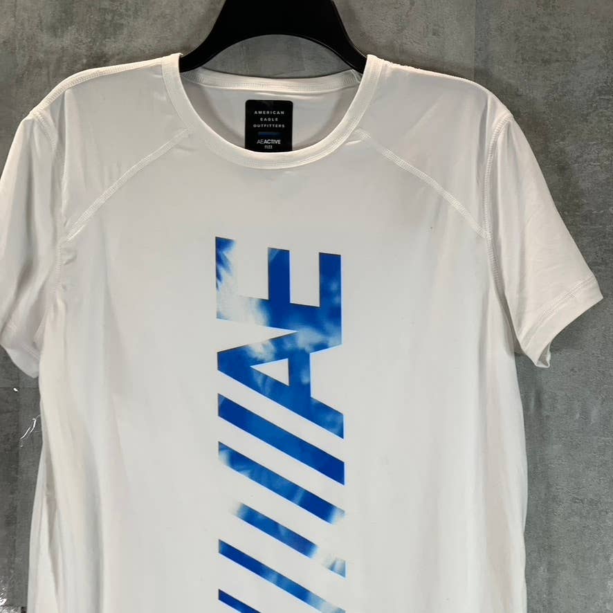 AMERICAN EAGLE OUTFITTERS Men's White AE Active Flex Crewneck T-Shirt SZ S