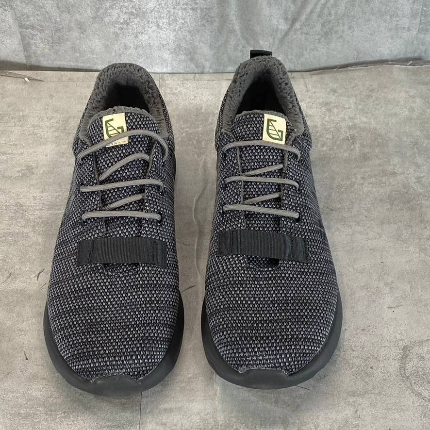 HYBRID GREEN LABEL Men's Black Knit Cloud Low-Top Lace-Up Sneakers SZ 10