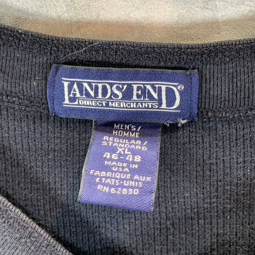 LANDS' END Men's Navy Regular-Fit Henley Long-Sleeve Shirt SZ XL
