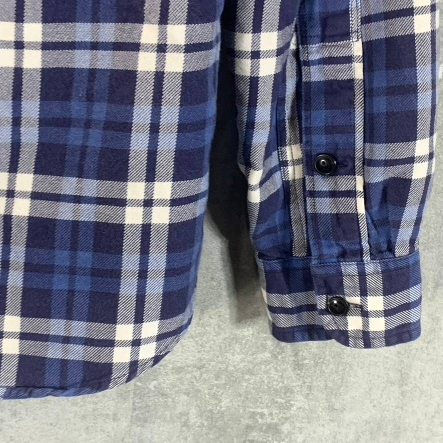 J.CREW Men's Blue Plaid Button-Up Long-Sleeve Shirt SZ M