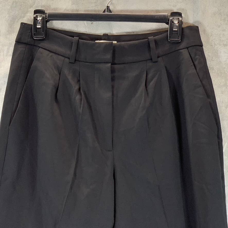 AYR Women's Black Solid Pleated Dress Pants SZ 6