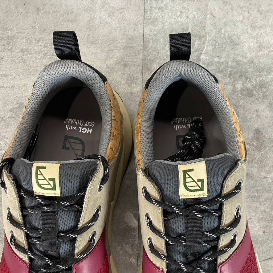 HYBRID GREEN LABEL Men's Burgundy Trillium Casual Lace-Up Sneakers SZ 10