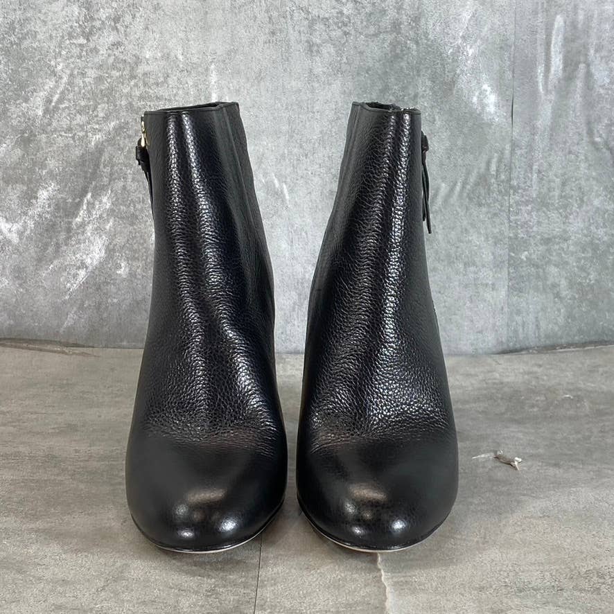 KATE SPADE Women's Black Leather Knott Zip Round-Toe Ankle Boots SZ 7.5