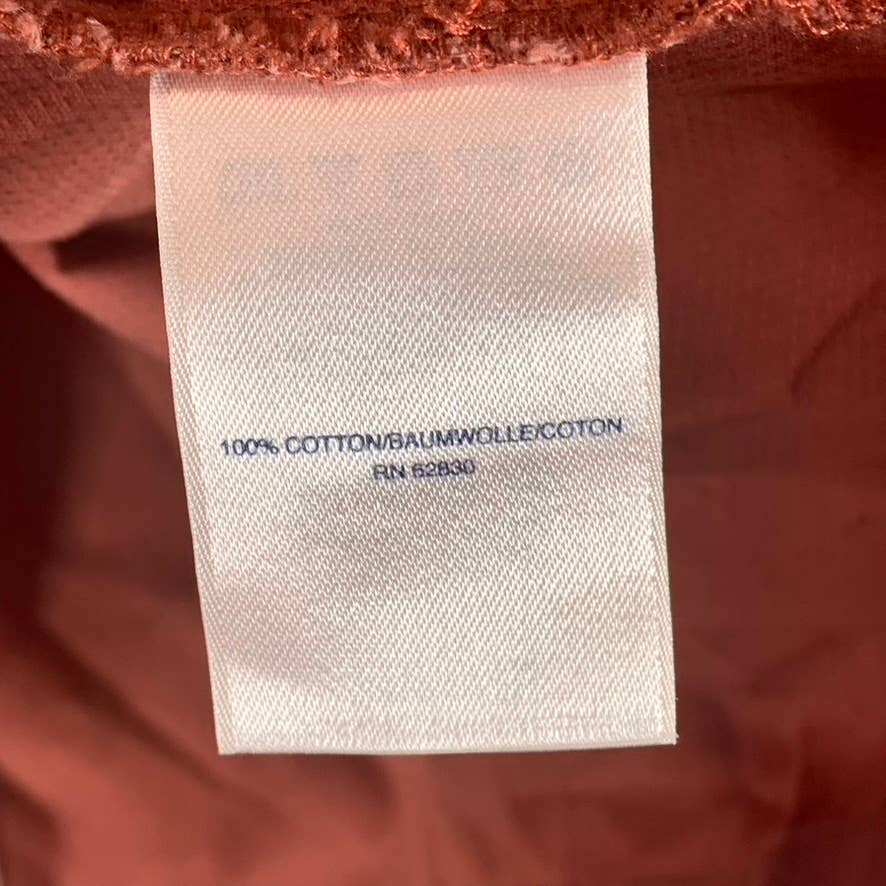 LANDS' END Men's Rust Traditional-Fit Textured Camp Collar Long-Sleeve Shirt SZM