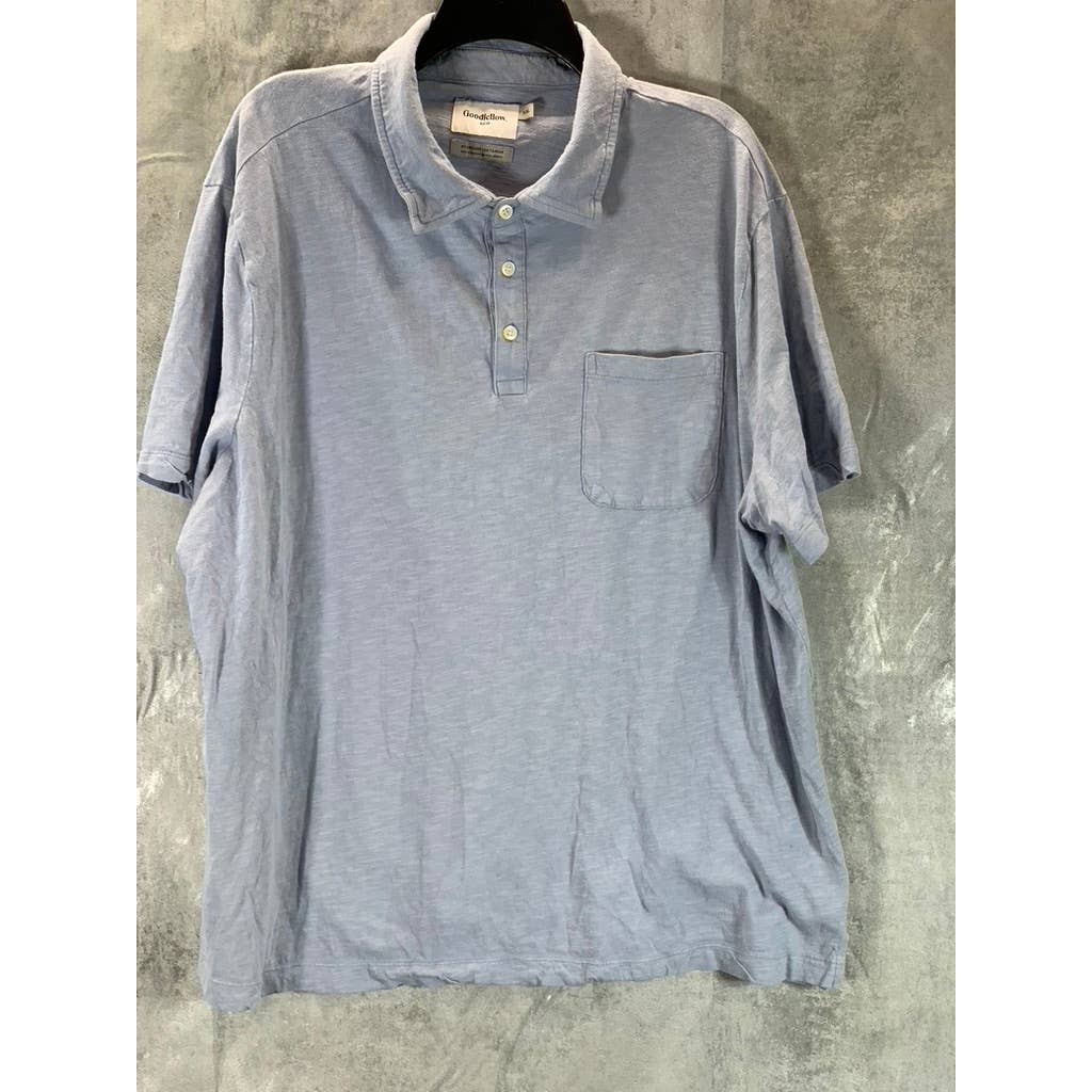 GOODFELLOW & CO Men's Foggy Blue Regular-Fit Short-Sleeve Polo Shirt SZ 2XL