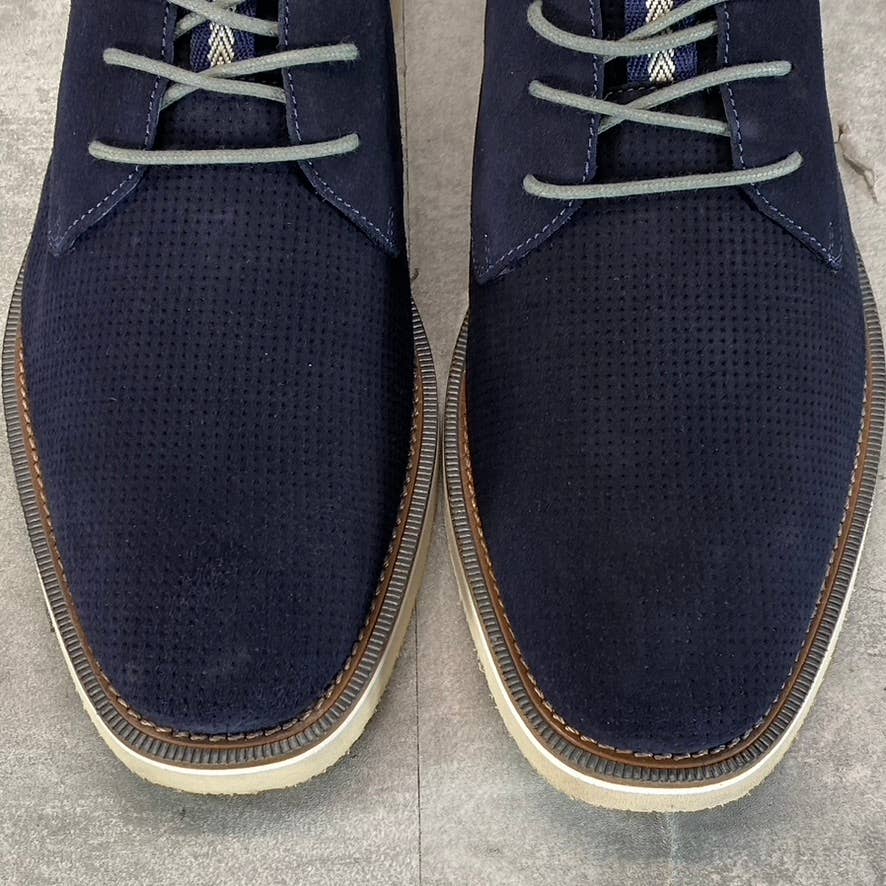THOMAS & VINE Men's Navy Desmond Perforated Lace-Up Derby SZ 10.5
