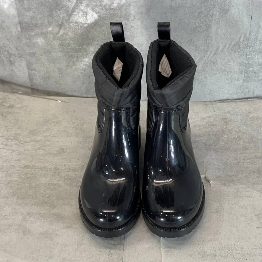 CHARTER CLUB Women's Black Trudyy Block-Heel Pull-On Rain Boots SZ 9