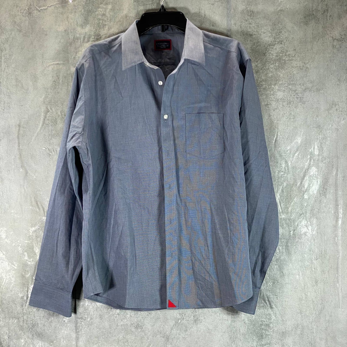 UNTUCKIT Men's Navy Relaxed-Fit Oroville Button-Up Long-Sleeve Shirt L