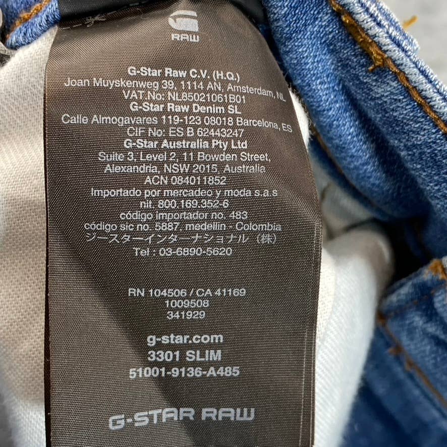 G-STAR RAW Men's Faded Niagara Restored 3301 Slim-Fit Jeans SZ 32X32