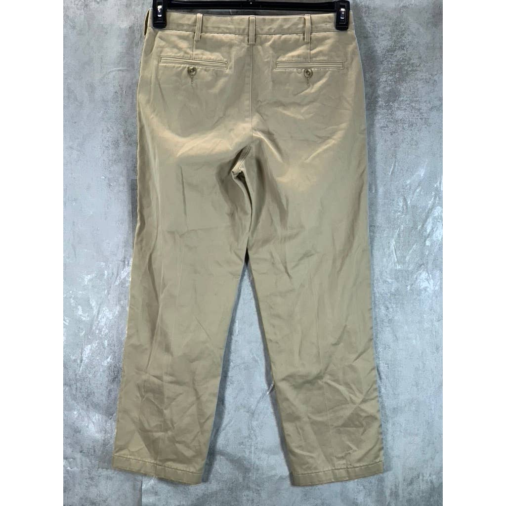 LANDS' END Men's Tan Traditional-Fit Straight-Leg Chino Pants SZ 32