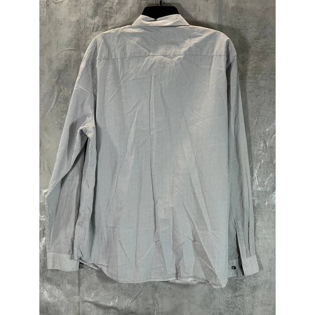 THEORY Men's Black/White Irving Tri Printed Button-Up Long Sleeve Shirt SZ 2XL