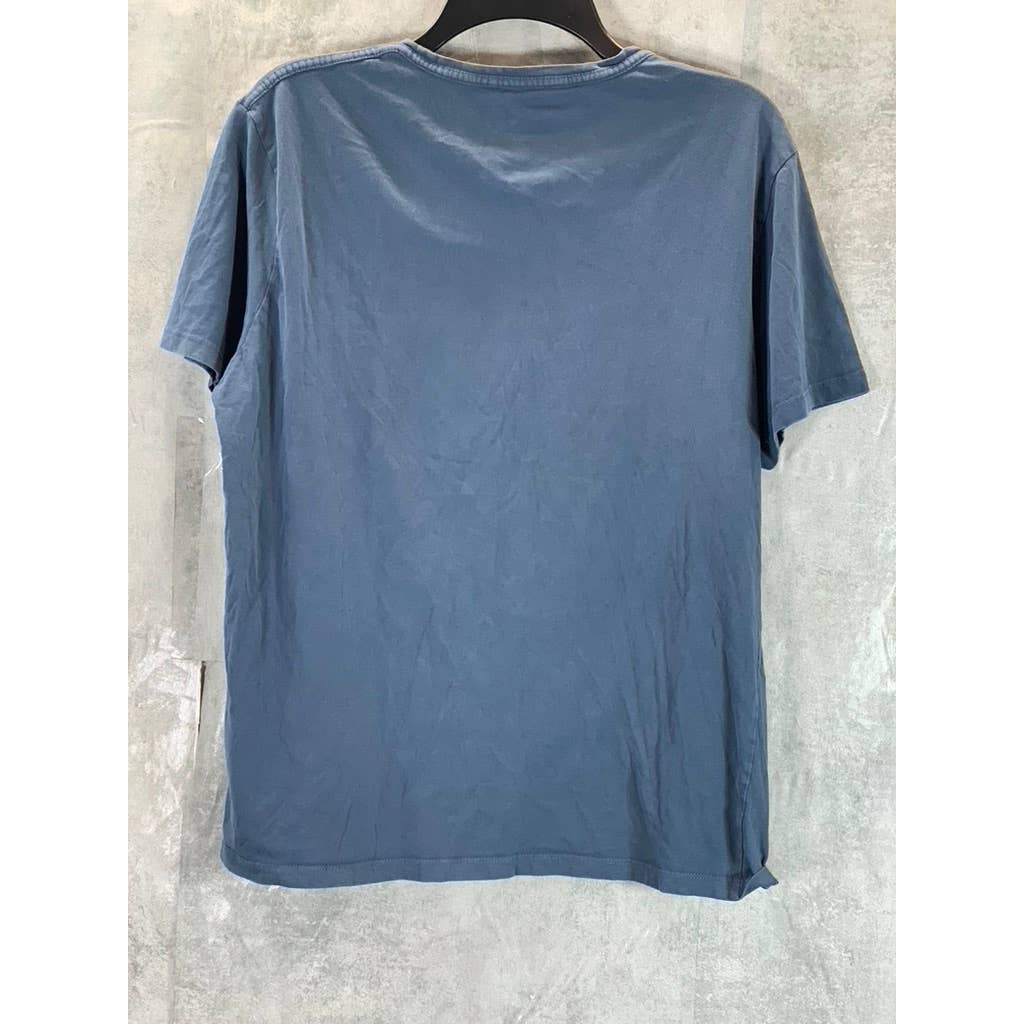 ALLSAINTS Men's Blue Brace Brushed Cotton Crewneck Short-Sleeve T-Shirt SZ L