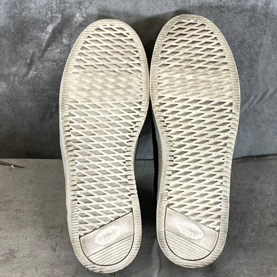 DR. SCHOLL'S Women's Black Faux-Leather Essential Lace-Up Wedge Sneakers SZ 8