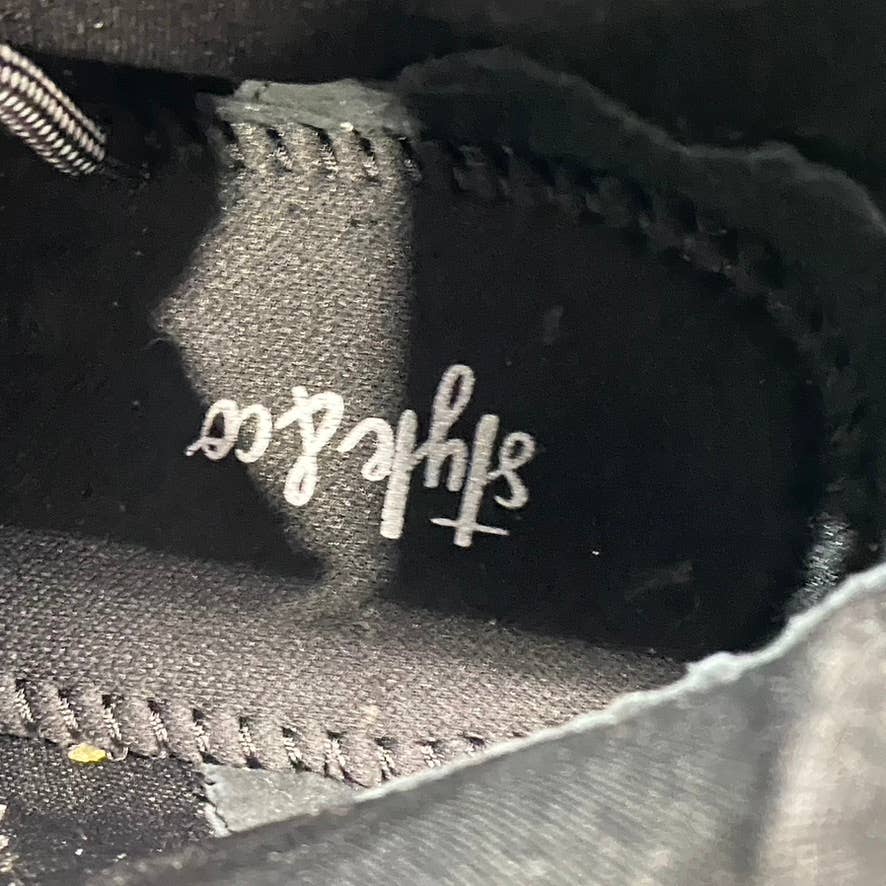 STYLE & CO Women's Black Faux-Leather Maariah Faux-Shearling Lace-Up Boots SZ 10
