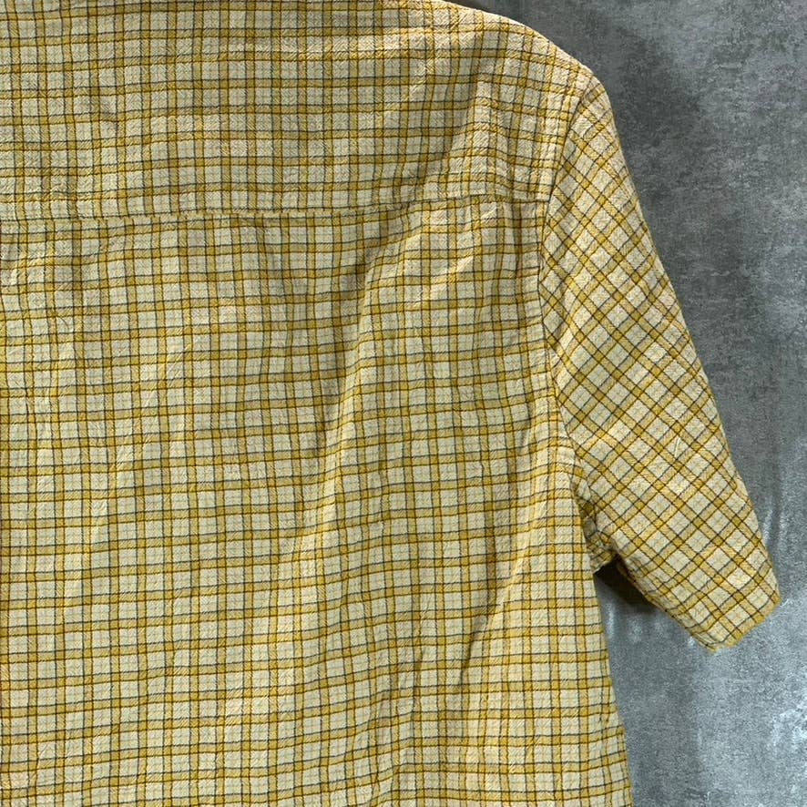 MADEWELL Men's Ornate Gold Plaid Easy-Fit Button-Up Short-Sleeve Shirt SZ XS