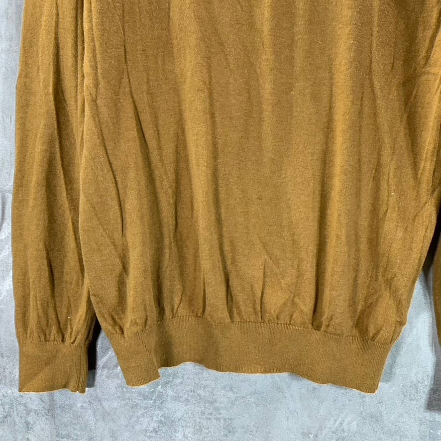 MASSIMO DUTTI Men's Tan Cotton Silk Crewneck Pullover Lightweight Sweater SZ M
