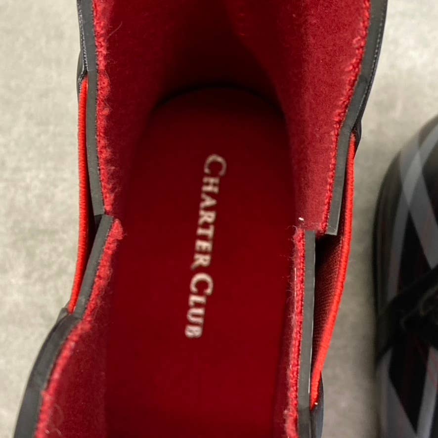 CHARTER CLUB Women's Black/Red Cloudburst Pull-On Rain Boots SZ 9