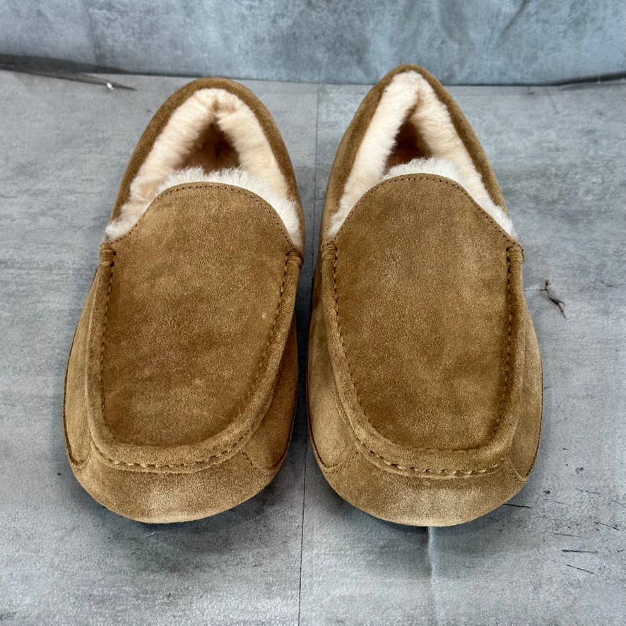 UGG Men's Chestnut Suede Ascot Furr Slip-On Slippers SZ 9