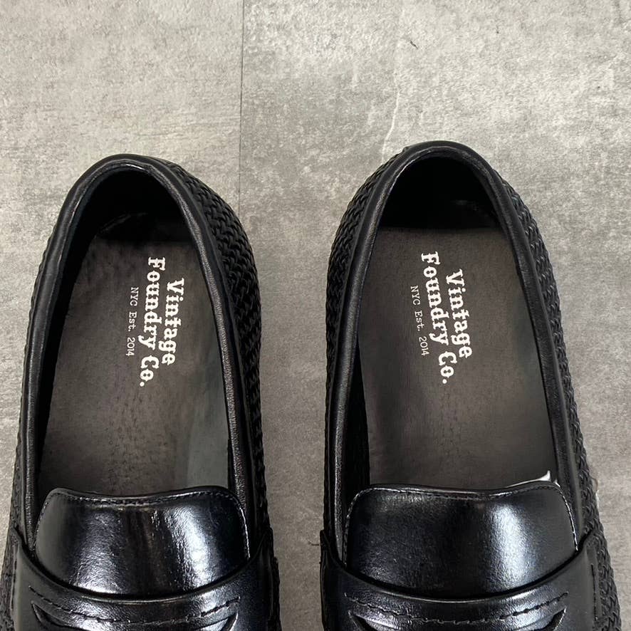 VINTAGE FOUNDRY CO. Men's Black Leather Guildford Slip-On Loafers SZ 9