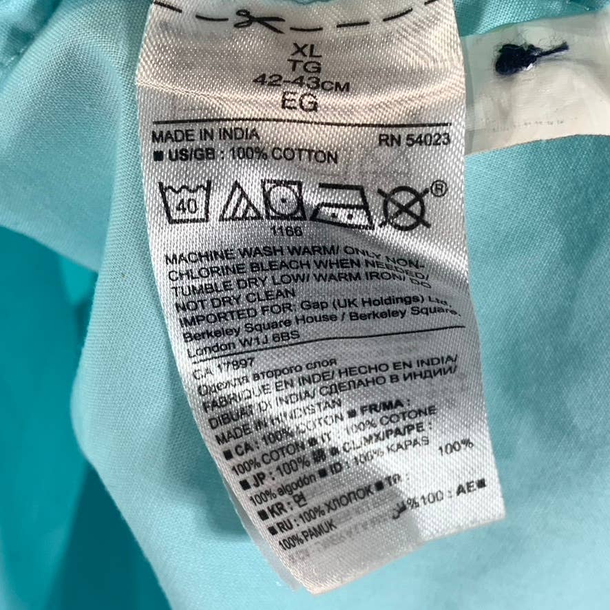BANANA REPUBLIC Men's Light Blue Candem-Fit Custom 078 Wash Button-Up Shirt SZXL