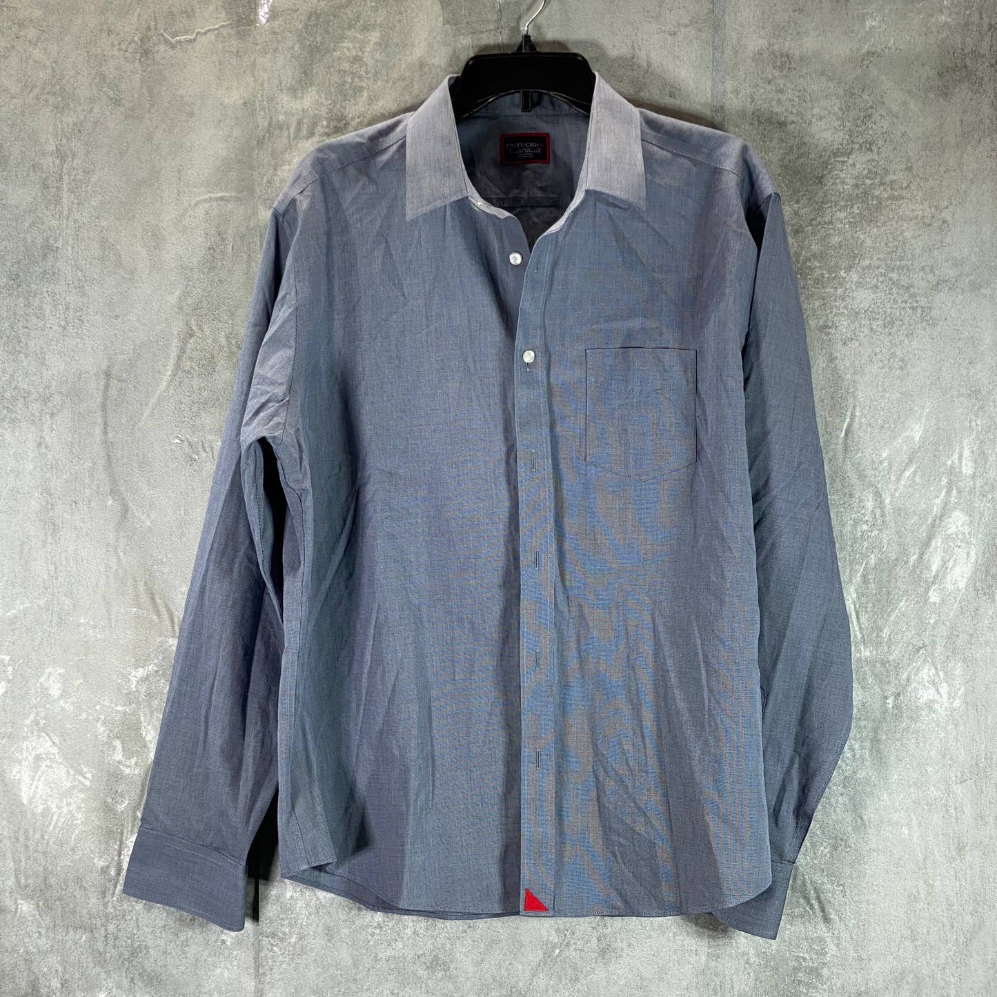UNTUCKIT Men's Navy Relaxed-Fit Oroville Button-Up Long-Sleeve Shirt L
