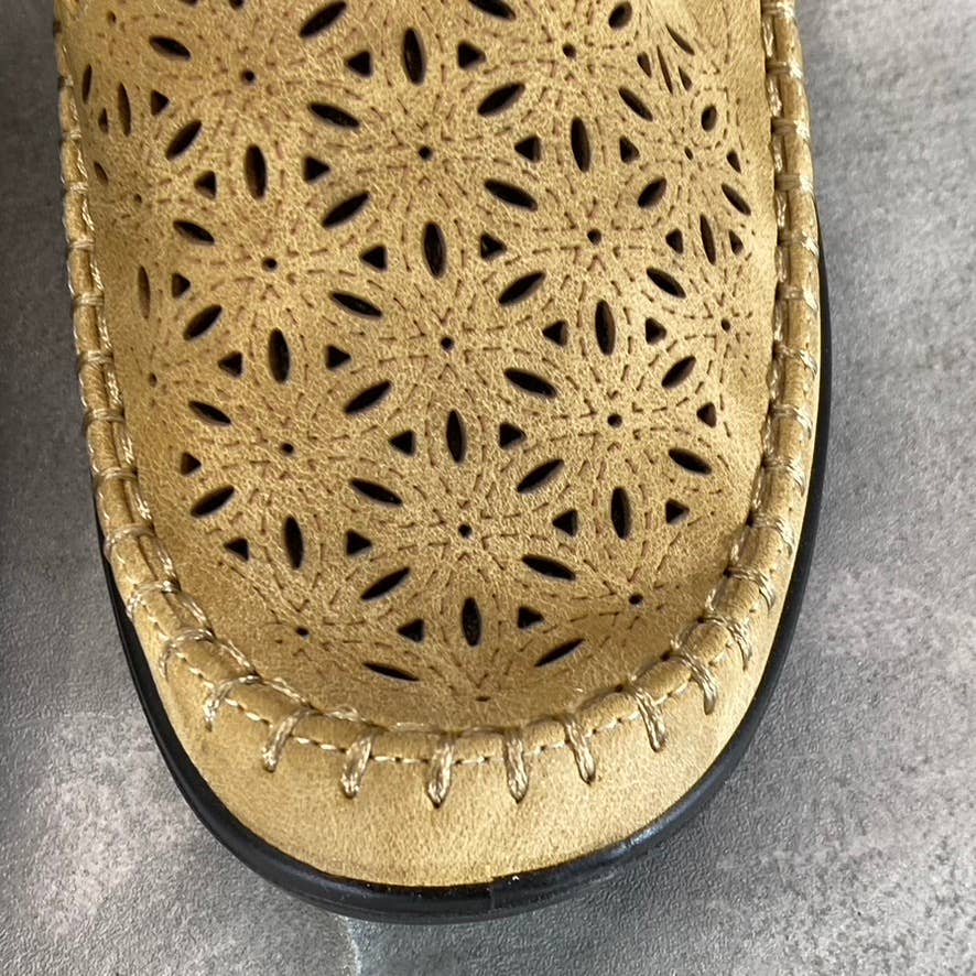 EASY STREET Women's Beige Perforated Kita Comfort Round-Toe Slip-On Mules SZ 7.5
