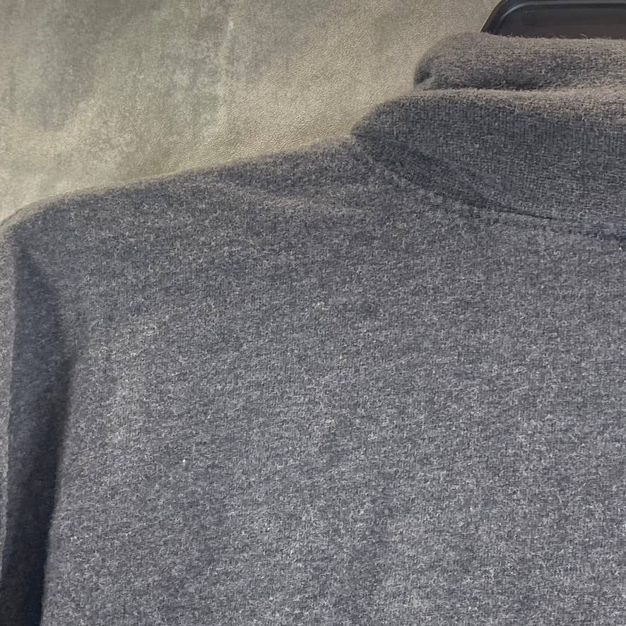 LANDS' END Men's Dark Charcoal Heather Super-T Turtleneck T-Shirt SZ L