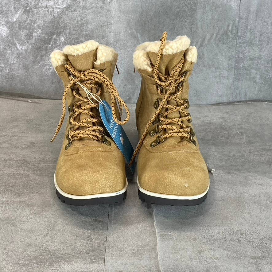 JBU By Jambu Women's Tan Faux-Leather Blue Creek Water-Resistant Boots SZ 8