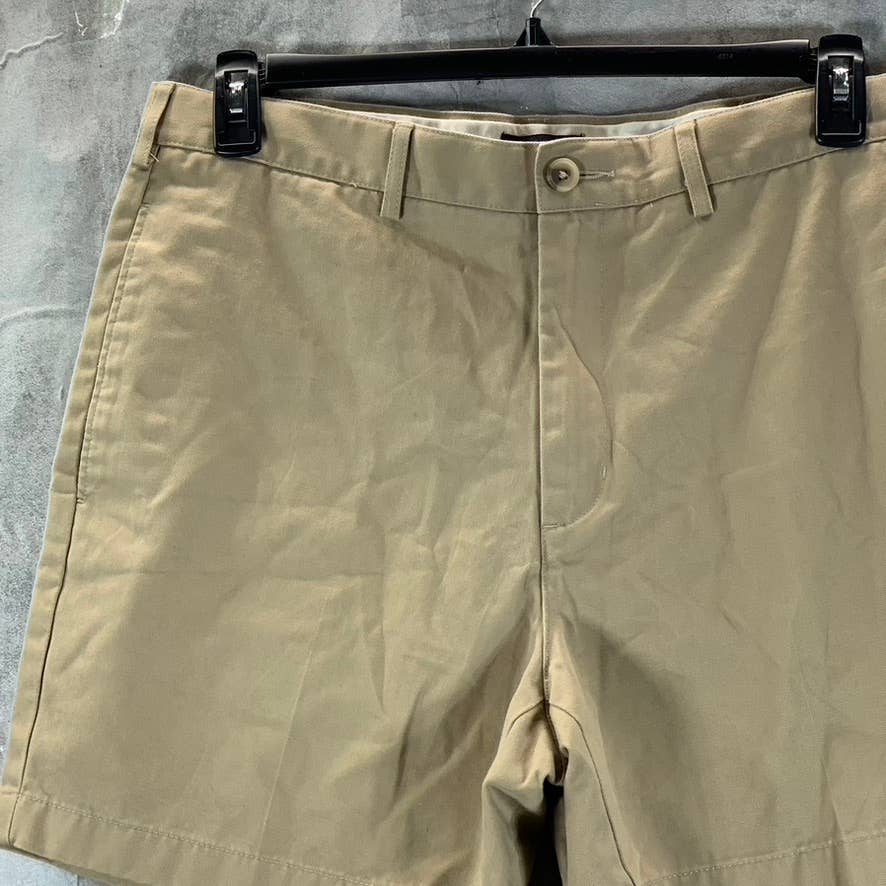 LANDS' END Men's Khaki Traditional-Fit 6" No-Iron Chino Shorts SZ 34