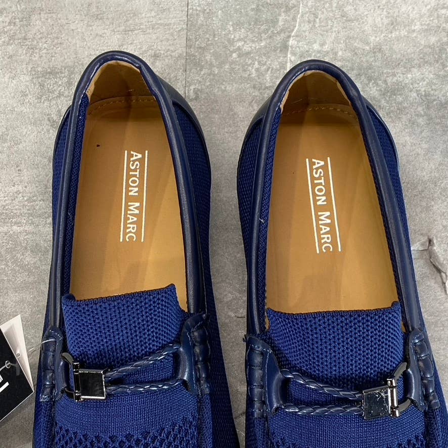 ASTON MARC Men's Navy Knit Walk Casual Slip-On Driver Loafers SZ 9